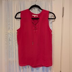 Violet & Claire Pink Lace-Up Blouse